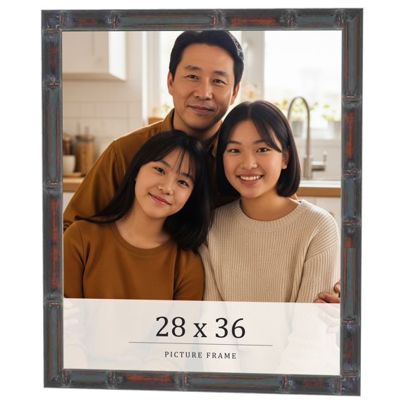 28x36 Frame Brown Bamboo with Dark Coffee/Walnut Finish | Solid Wood Picture Frame Width 0.75