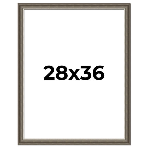 28x36 Frame Brown Solid Wood Picture Frame | 1.75 Inch Moulding Width | Austin Frame Complete with