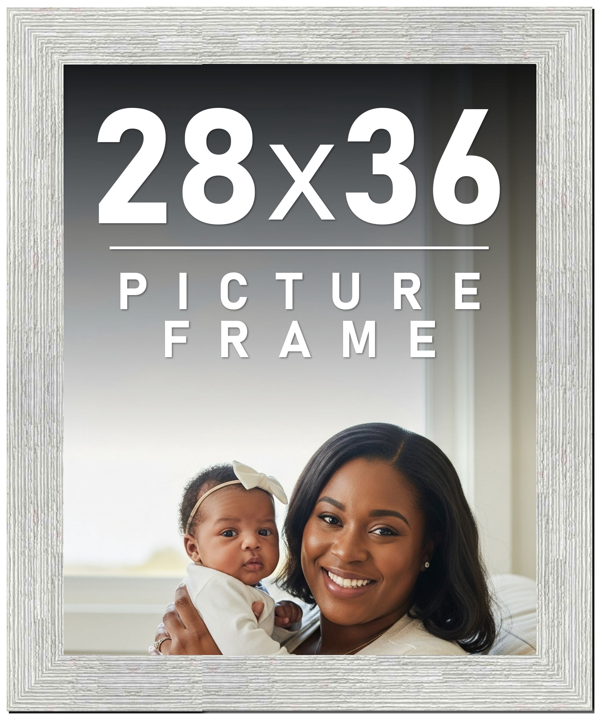 Walmart 28x36 Solid Wood Picture Frame, Black, 0.75 Inch Moulding