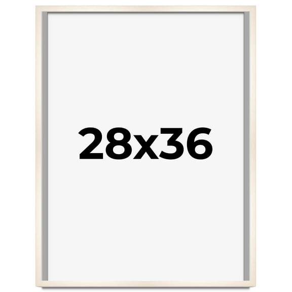 28x36 Frame White Wheat Solid Wood Picture Frame | Moulding Width 0.75 Inches | Interior Depth 0.5