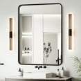 thumbnail image 1 of 28x36 Inch Black Aluminium Frame Bathroom Mirror, 1 of 6