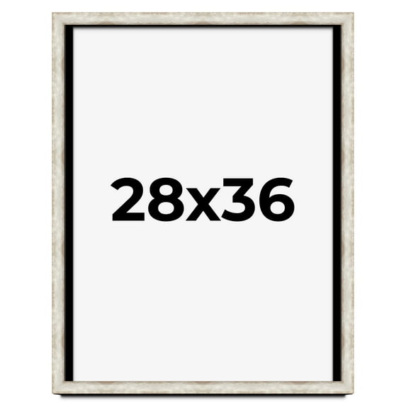 28x36 Shadow Box Frame Silver | 1.625 Inches Deep Real Wood Contemporary Shadowbox Display Frame |