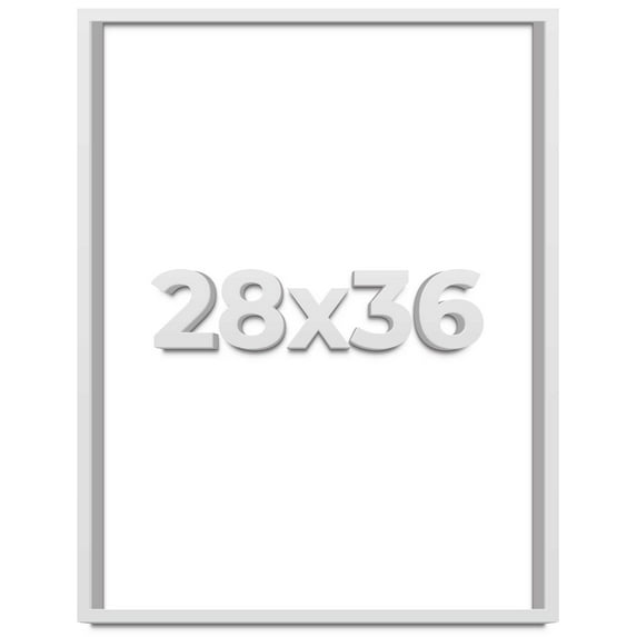 28x36 Shadow Box Frame White | 1 Inches Deep Real Wood Contemporary Shadowbox Display Frame | UV