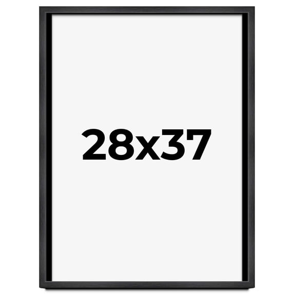 28x37 Frame Black Charcoal Grey Wood Textured Picture Frame | 0.75 Inch Moulding Width | Gunmetal