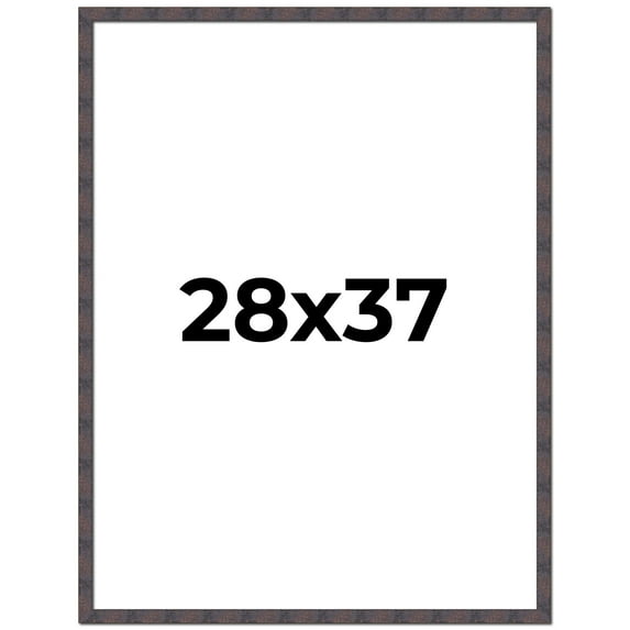 28x37 Frame Brown Rustic Lacquered Walnut Solid Wood Picture Frame Width | 0.875 Inch Moulding