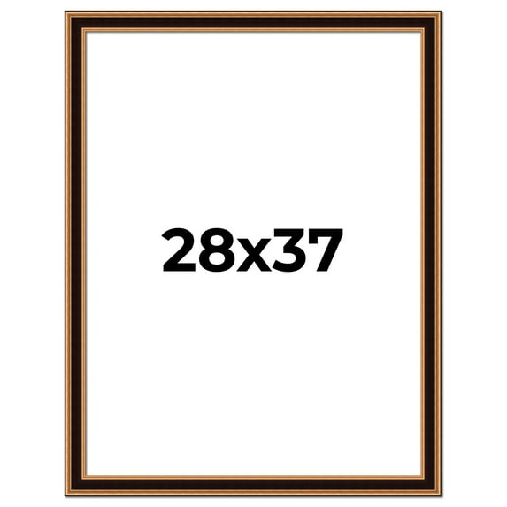 28x37 Frame Gold Brown Plein Air Vintage Solid Wood Picture Frame | 1.75 Inches Moulding Width |