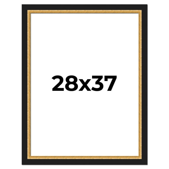28x37 Frame Gold Real Wood Picture Frame Width 2.25 Inches | Interior Frame Depth 0.5 Inches |