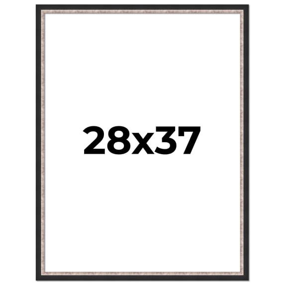 28x37 Frame Silver Real Wood Picture Frame Width 1.25 Inches | Interior Frame Depth 0.75 Inches |