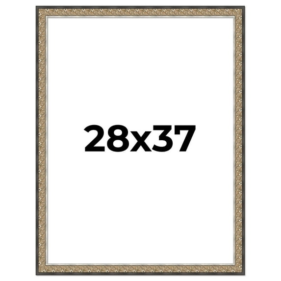 28x37 Frame Silver Real Wood Picture Frame Width 1.75 Inches | Interior Frame Depth 0.5 Inches |