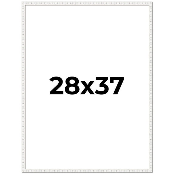 28x37 Frame White Real Wood Picture Frame Width 0.75 inches | Interior Frame Depth 0.5 inches |