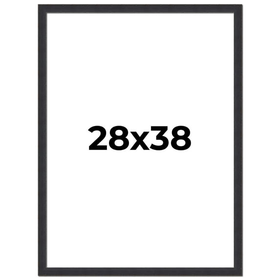 28x38 Frame Black Real Wood Picture Frame Width 1.25 Inches | Interior Frame Depth 0.5 Inches |
