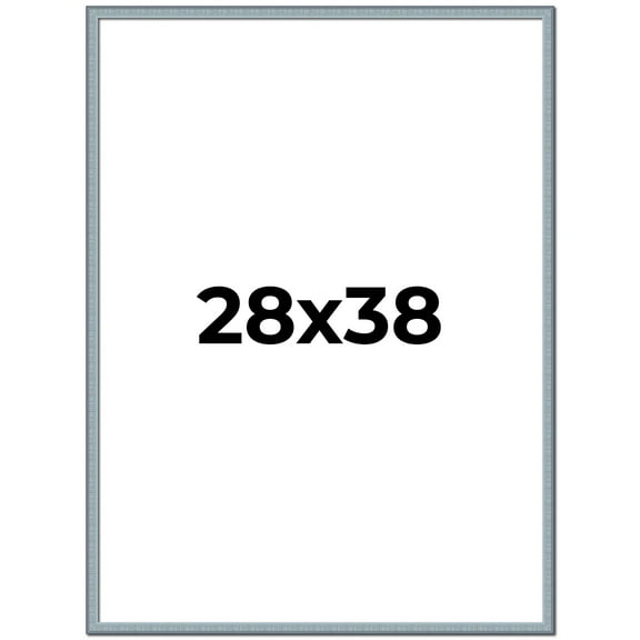 28x38 Frame Blue Scuffed Farm Board Solid Wood Picture Frame Width 0.75 Inches | Interior Depth 0.5