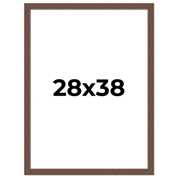 28x38 Frame Brown Distressed Barnwood Picture Frame | Rustic Farmhouse Photo Frame Includes UV