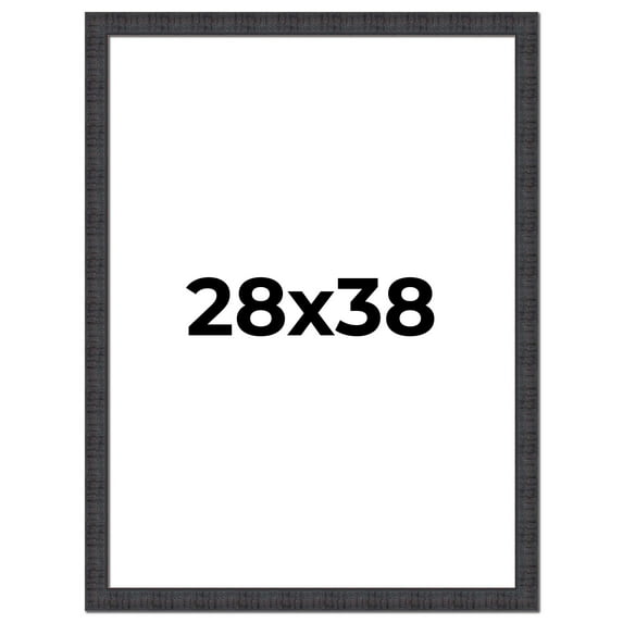 28x38 Frame Brown Rustic Solid Wood Picture Frame 1.5 Inches Wide | Interior Frame Depth 0.5 Inches