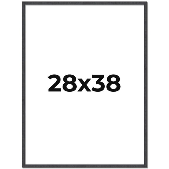 28x38 Frame Brown Solid Wood Picture Frame - Complete Modern Photo Frame Includes UV Acrylic