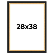 28x38 Frame Gold Real Wood Picture Frame Width 2.25 Inches | Interior Frame Depth 0.5 Inches |