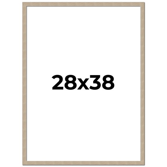 28x38 Frame Grey Solid Wood Picture Frame Width 1 Inches | Interior Frame Depth 0.5 Inches |