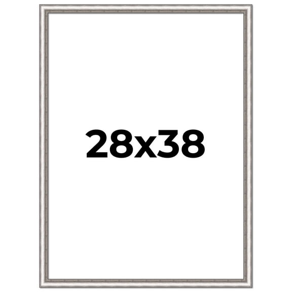 28x38 Frame Silver Real Wood Picture Frame Width 1.25 Inches | Interior Frame Depth 0.5 Inches |