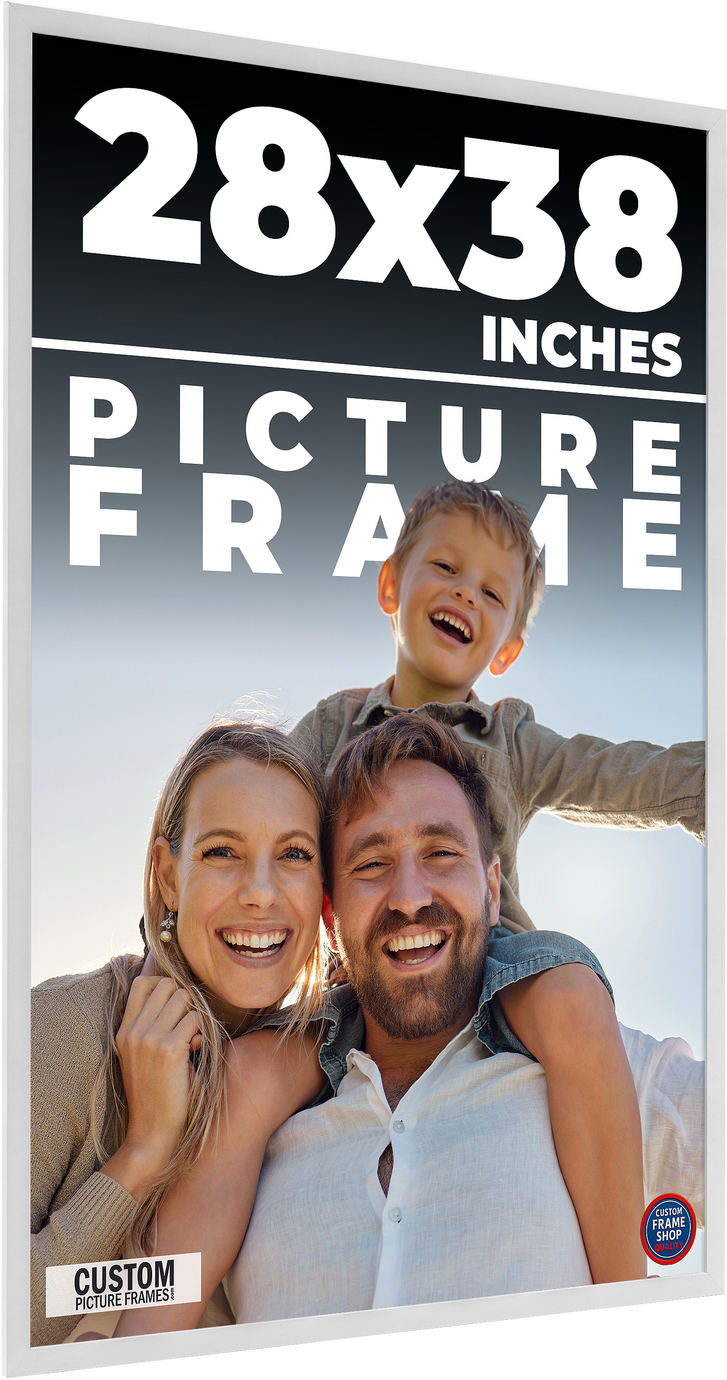 28x38 Frame White Solid Wood Picture Frame Includes UV Acrylic Shatter ...