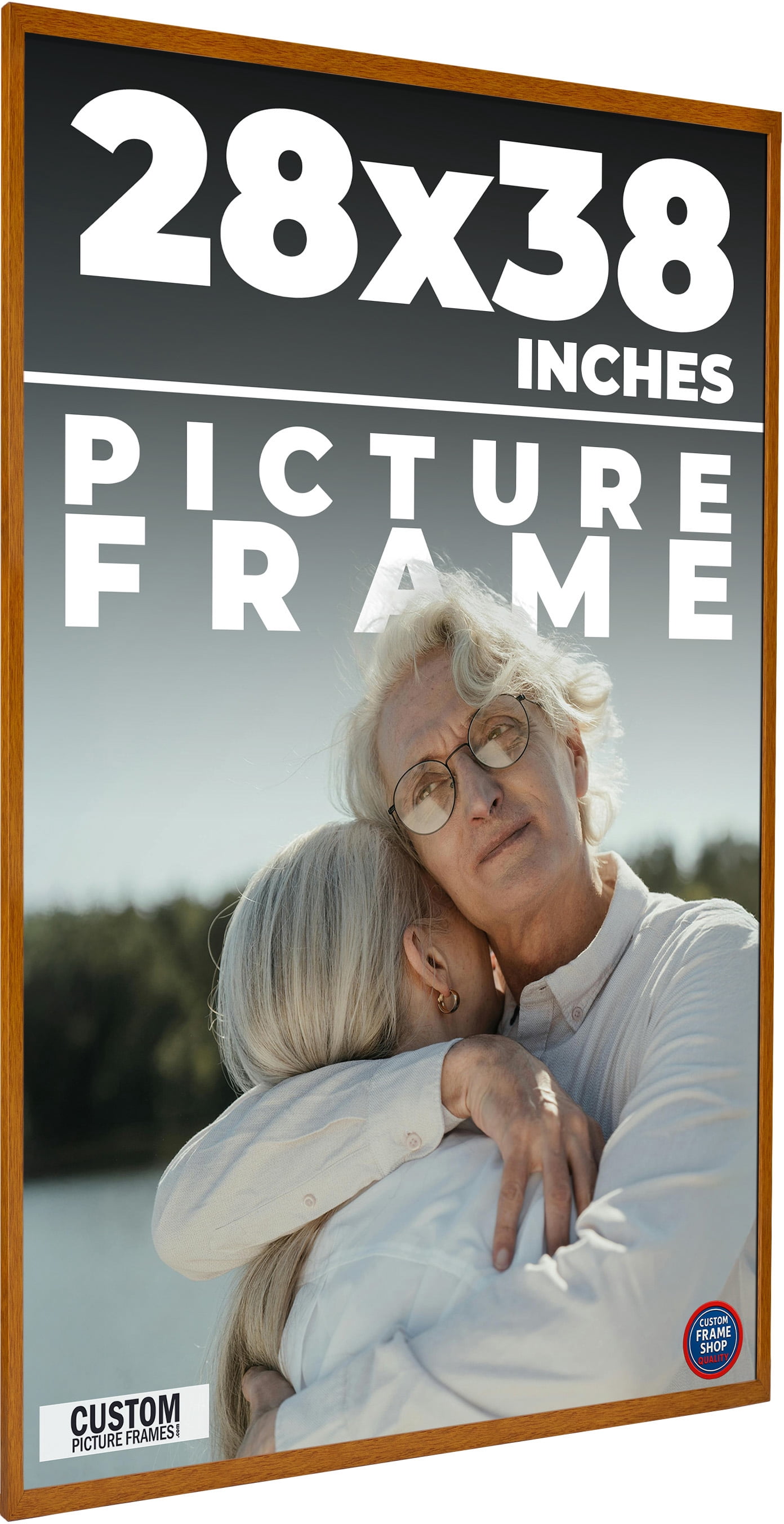 28x38 Honey Brown Real Wood Picture Frame Width 0.75 inches | Interior ...