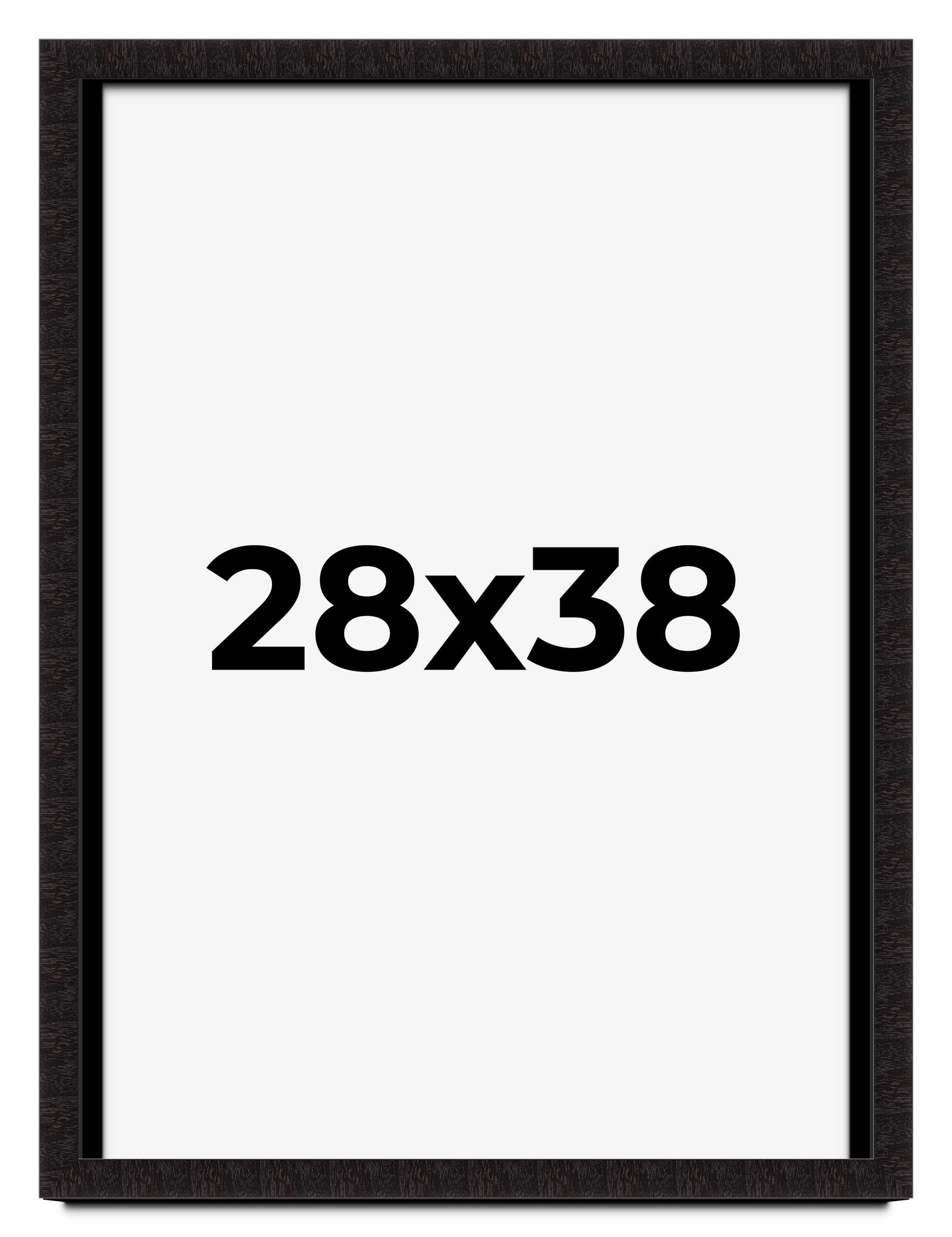 28x38 Shadow Box Black Solid Wood Display Picture Frame | 1 Inch Rabbet ...