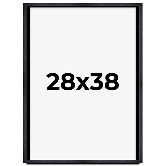28x38 Shadow Box Frame Black | 1 Inches Deep Real Wood Farmhouse Shadowbox Display Frame | UV