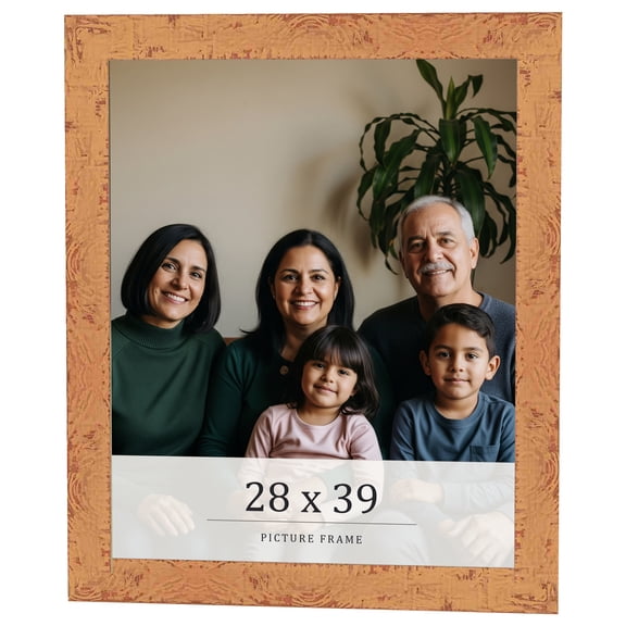 28x39 Frame Beige Real Wood Picture Frame Width 1.25 inches | Interior Frame Depth 0.5 inches |
