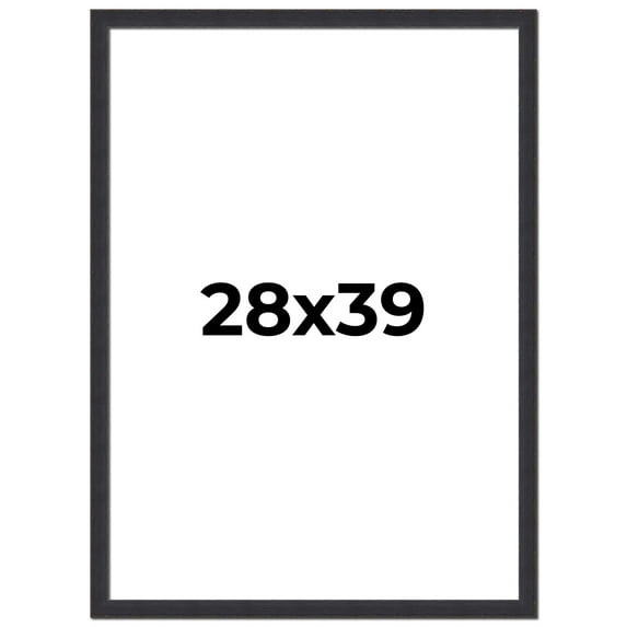 28x39 Frame Black Real Wood Picture Frame Width 1.25 Inches | Interior Frame Depth 0.5 Inches |