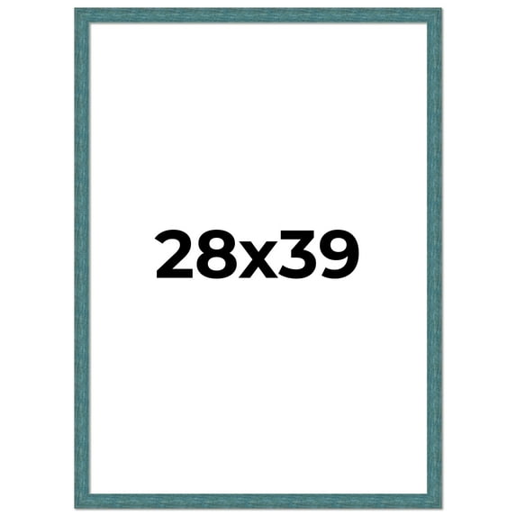 28x39 Frame Blue Rustic Barnwood Solid Wood Picture Frame Width 1.25 Inches | Interior Depth 0.5