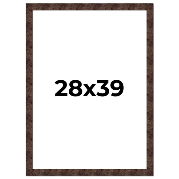 28x39 Frame Brown Burl Real Wood Picture Frame Width 1.625 Inches | Interior Frame Depth 0.5 Inches