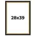 thumbnail image 1 of 28x39 Frame Gold Real Wood Picture Frame Width 2.25 Inches | Interior Frame Depth 0.5 Inches |, 1 of 8