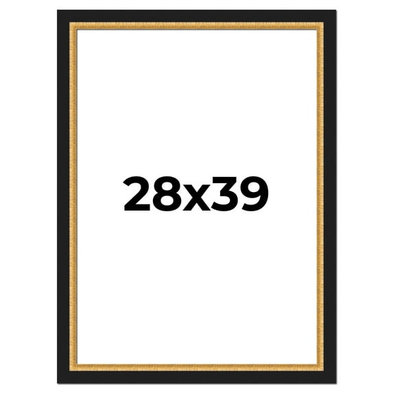 28x39 Frame Gold Real Wood Picture Frame Width 2.25 Inches | Interior Frame Depth 0.5 Inches |