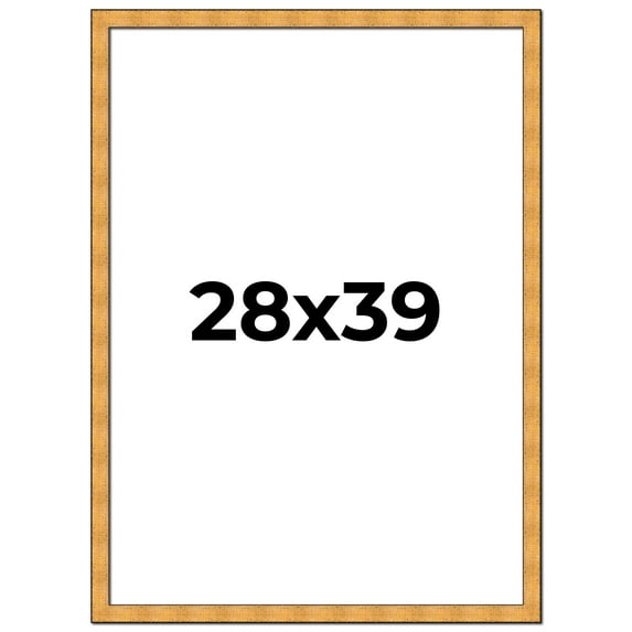 28x39 Frame Gold Rustic Solid Wood Picture Frame | 1.25 Inch Wide Moulding | Rustique Gold