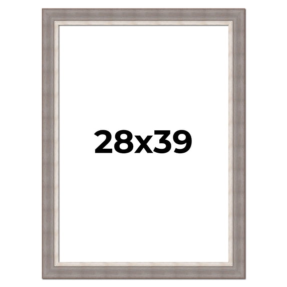 28x39 Frame Grey Real Wood Picture Frame Width 2.75 Inches | Interior Frame Depth 0.5 Inches |
