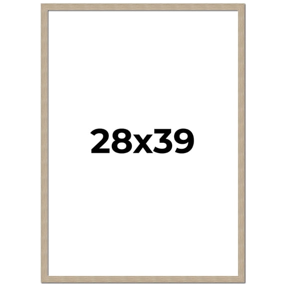 28x39 Frame Grey Solid Wood Picture Frame Width 1 Inches | Interior Frame Depth 0.5 Inches |