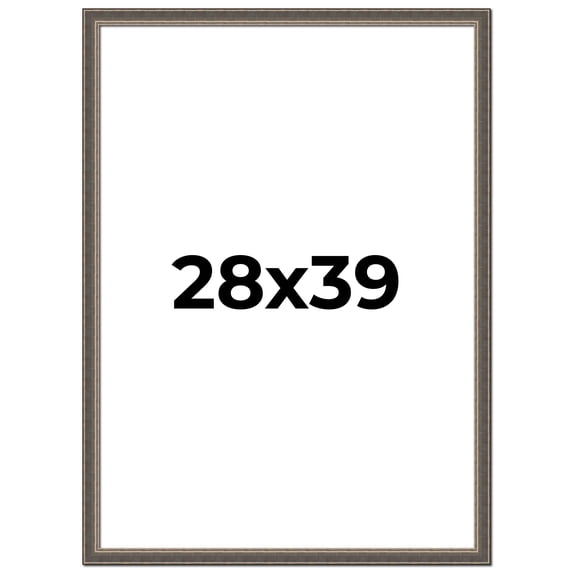 28x39 Frame Silver Real Wood Picture Frame Width 1.25 Inches | Interior Frame Depth 0.5 Inches |