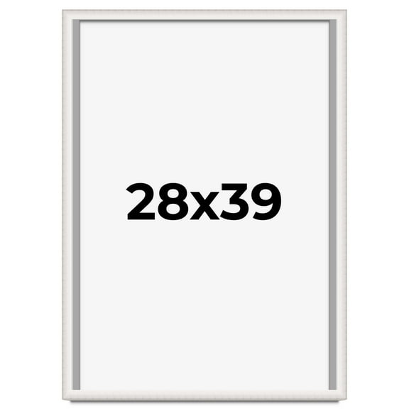 28x39 Shadow Box Silver Brushed Striped Display Frame | 1.625 Inches Deep | 1 Inch Moulding Width |