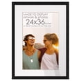 thumbnail image 1 of 28x40 Black Picture Frame with 23.5x35.5 White Mat Opening for 24x36 Image, 0.75 Inch Border, UV, 1 of 8