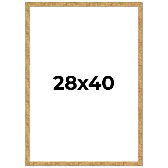 28x40 Frame Beige Real Wood Picture Frame Width 1.25 inches | Interior Frame Depth 0.5 inches |