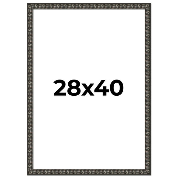 28x40 Frame Black-Brown Medieval Solid Wood Picture Frame | 1.5 Inch Moulding Width | Gotham