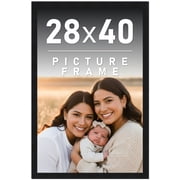 28x40 Frame Black Picture Frame - Complete Modern Photo Frame Includes UV Acrylic Shatter Guard