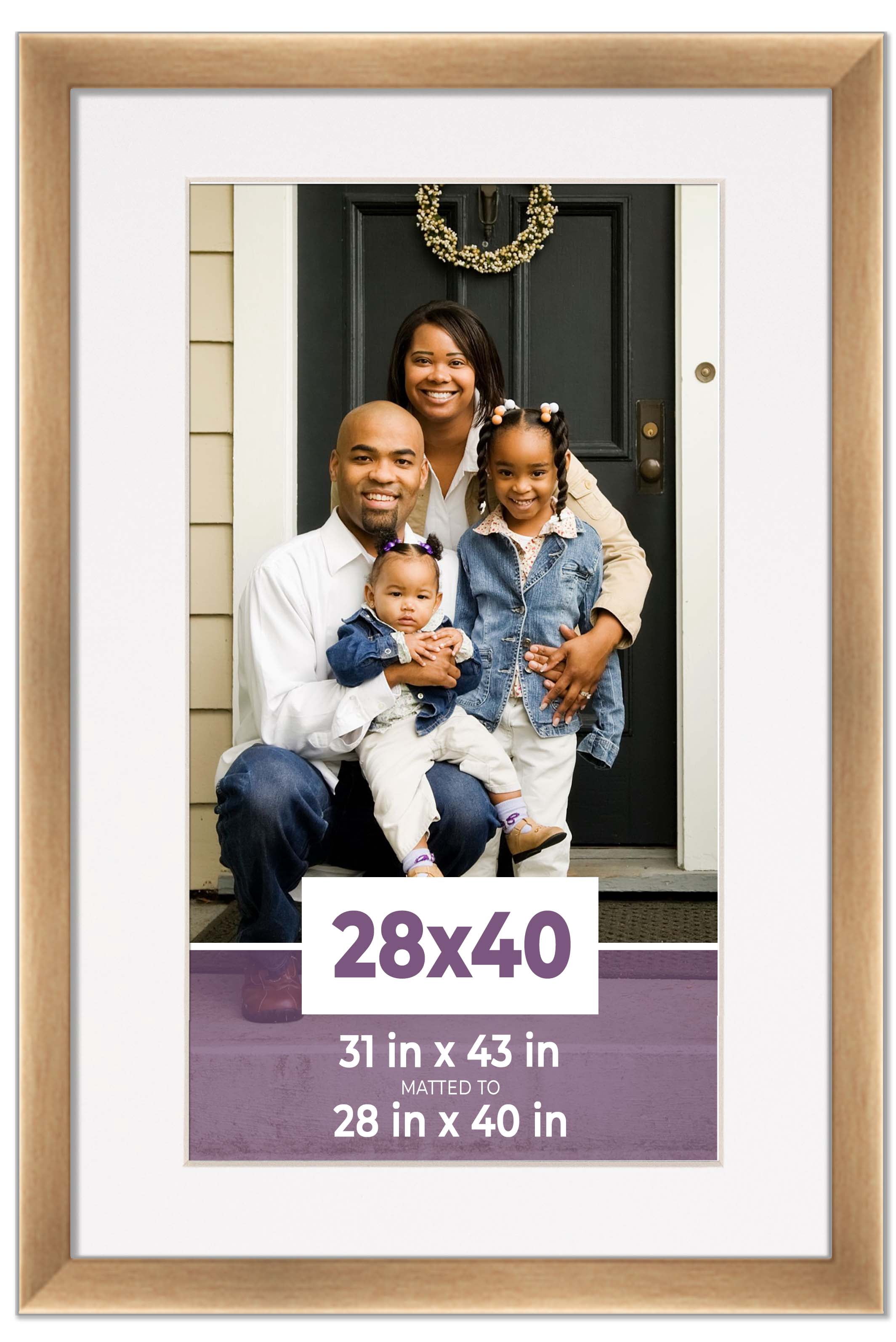 28x40 Frame Bronze With White Picture Mat For 28x40 Photo - Bronze ...