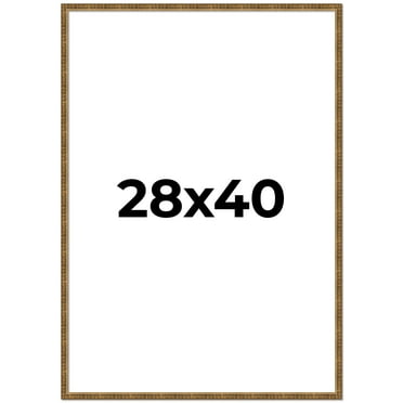 28x40 Frame Gold Kingsley Distressed Solid Wood Picture Frame Width 0.75 Inches | Interior Frame