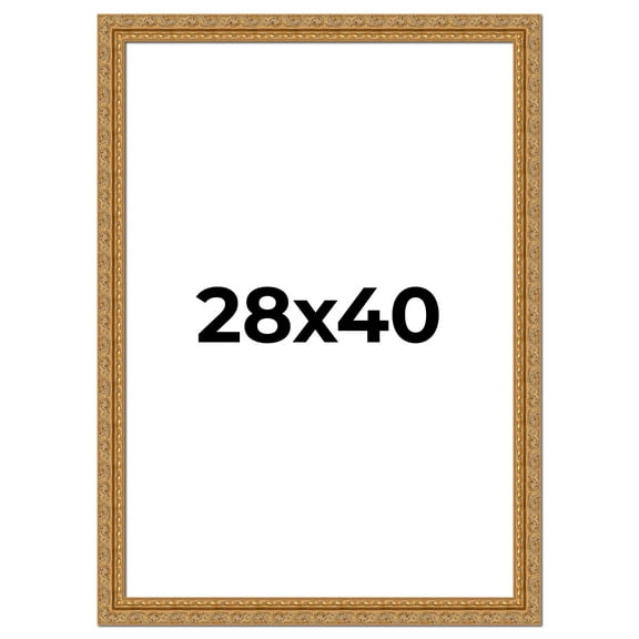 28x40 Frame Gold Ornate Solid Wood Picture Frame | 2 Inch Moulding Width | Firman Traditional Photo