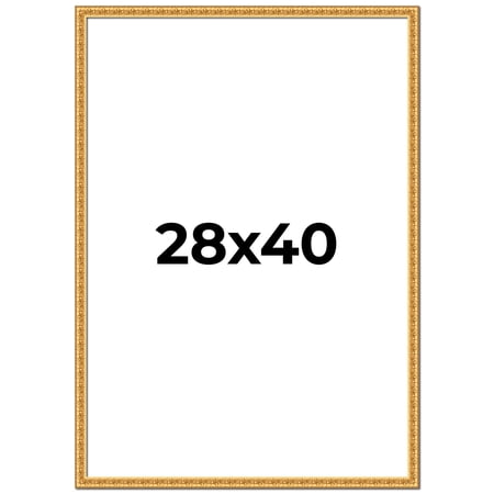 28x40 Frame Gold Real Wood Picture Frame Width 1 inches | Interior Frame Depth 0.5 inches | Edwina