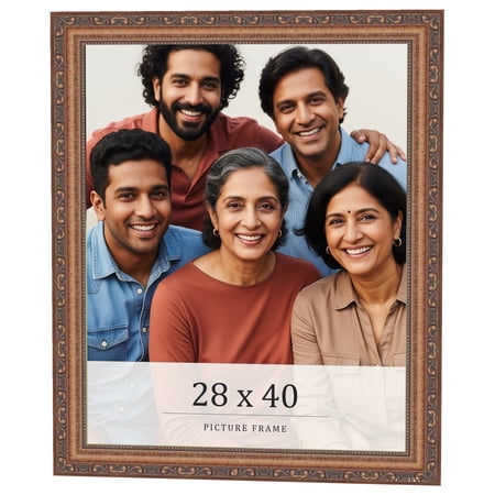 28x40 Frame Gold Solid Wood Picture Frame Width 1.25 Inches | Interior Frame Depth 0.375 Inches |