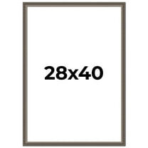 28x40 Frame Silver Real Wood Picture Frame Width 1.25 Inches | Interior Frame Depth 0.5 Inches |