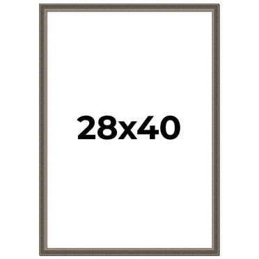 28x40 Frame Silver Real Wood Picture Frame Width 1.25 Inches | Interior Frame Depth 0.5 Inches |