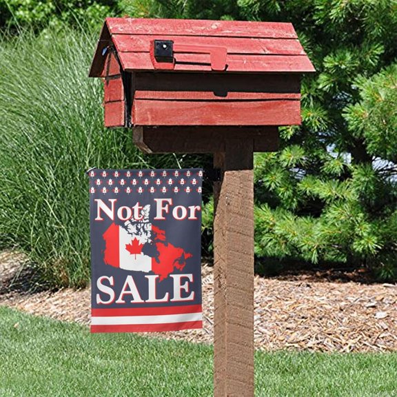 28x40 Garden Flag Le Canada N'est Pas Vendre Flag Statement, I Love Canada Yard Banner, No Flag Holder