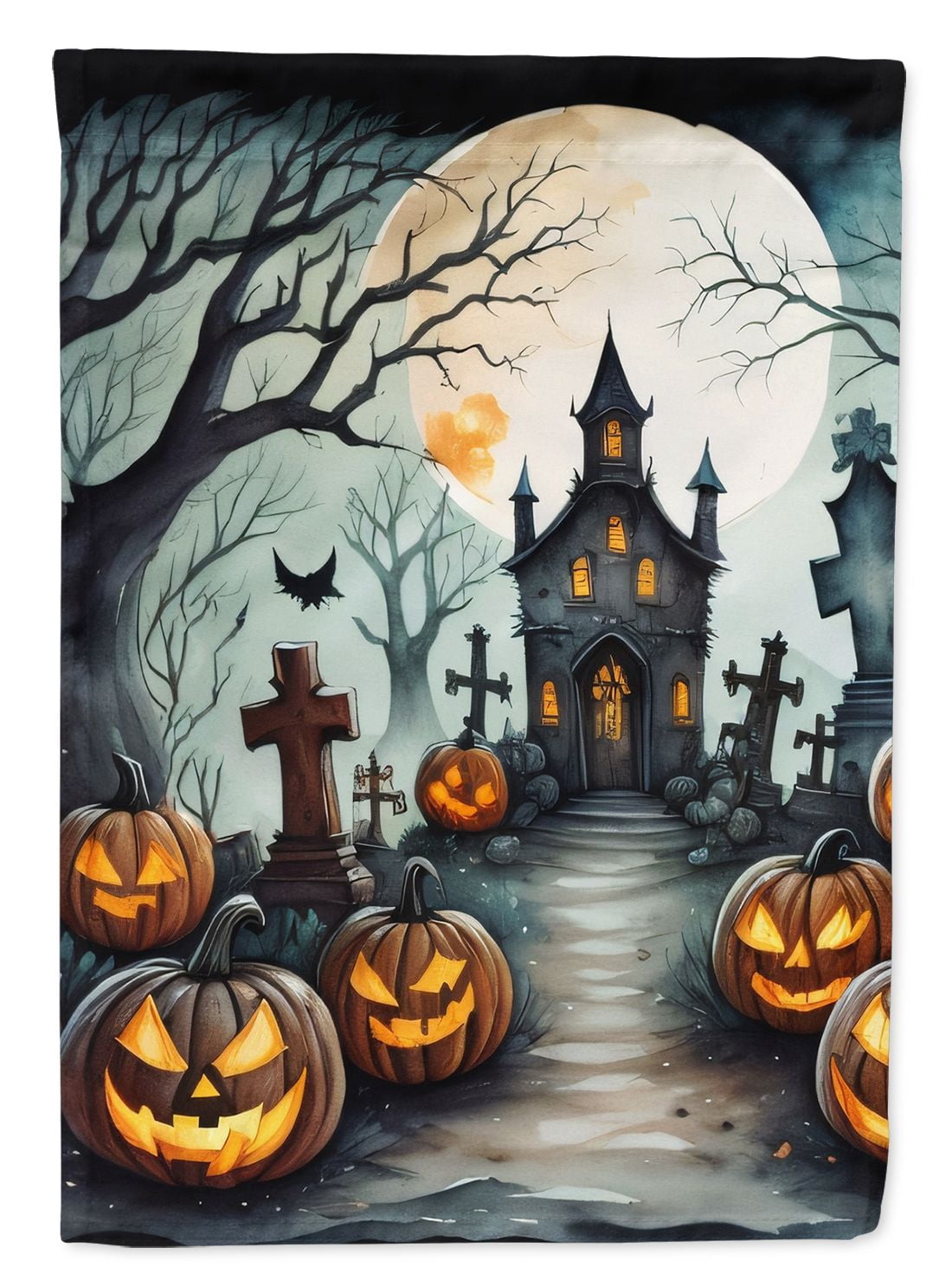 28x40 Inch Double-Sided Halloween Decorative Pole Flag for Outdoor Home Display